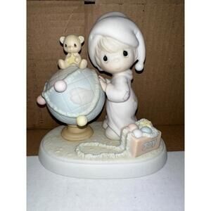 Precious Moments May Your world be Trimmed‎ With Joy Bear Globe Joy Figurine